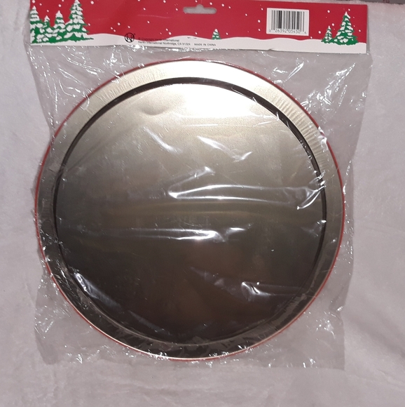 VTG New HARTIN Metal Serving Tray Circular Holiday santa elves - Picture 7 of 8
